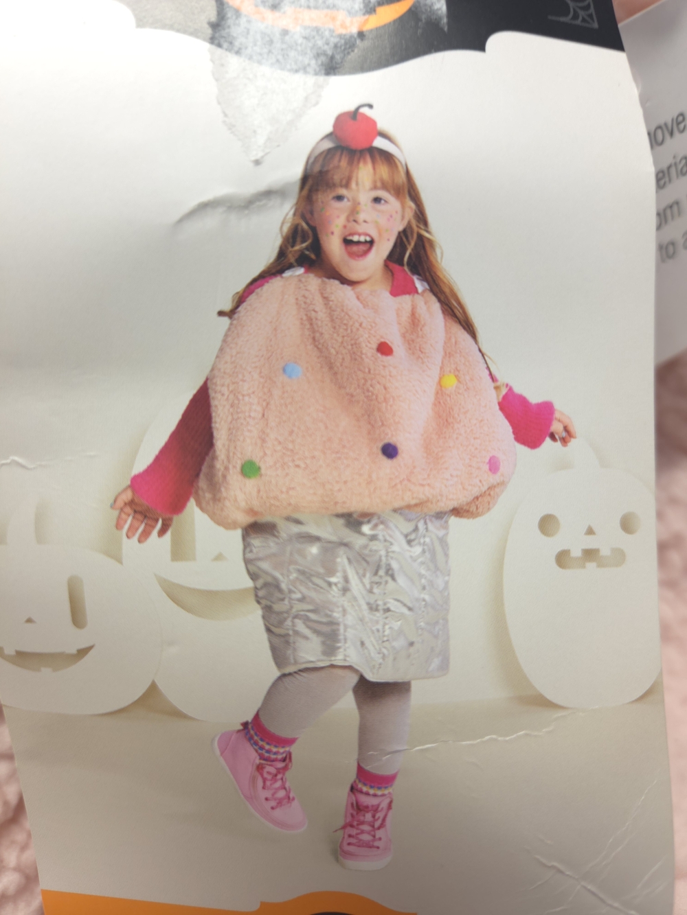 Kids Pink Cupcake Costume with Cherry Headband